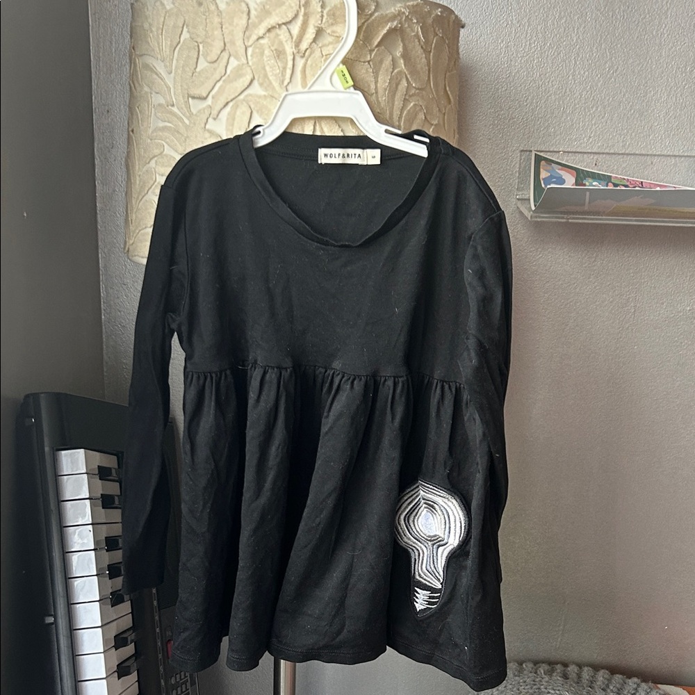 Black Long Sleeve Kids Top by Wolf & Rita